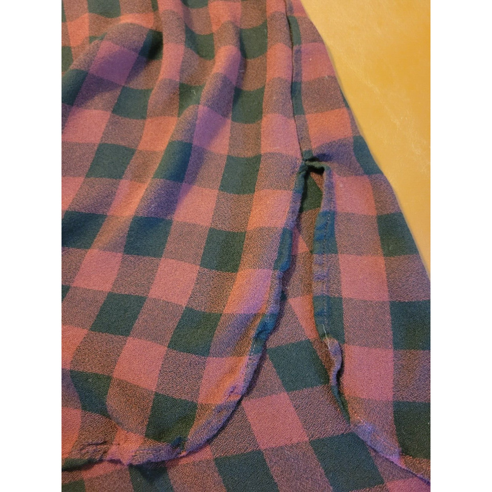 Lane Bryant Red Black Plaid 1/2 Button Roll Tab Sleeve Shirt‎ Women's Size 18/20 - Picture 7 of 10